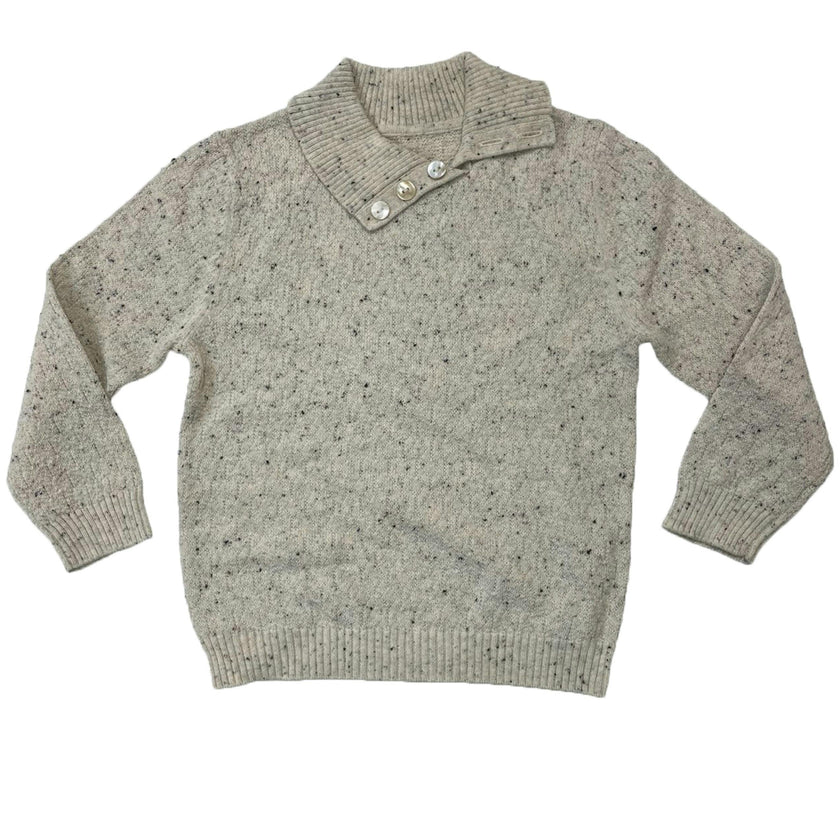 Flecked Diamonds High Neck Buttoned Sweater