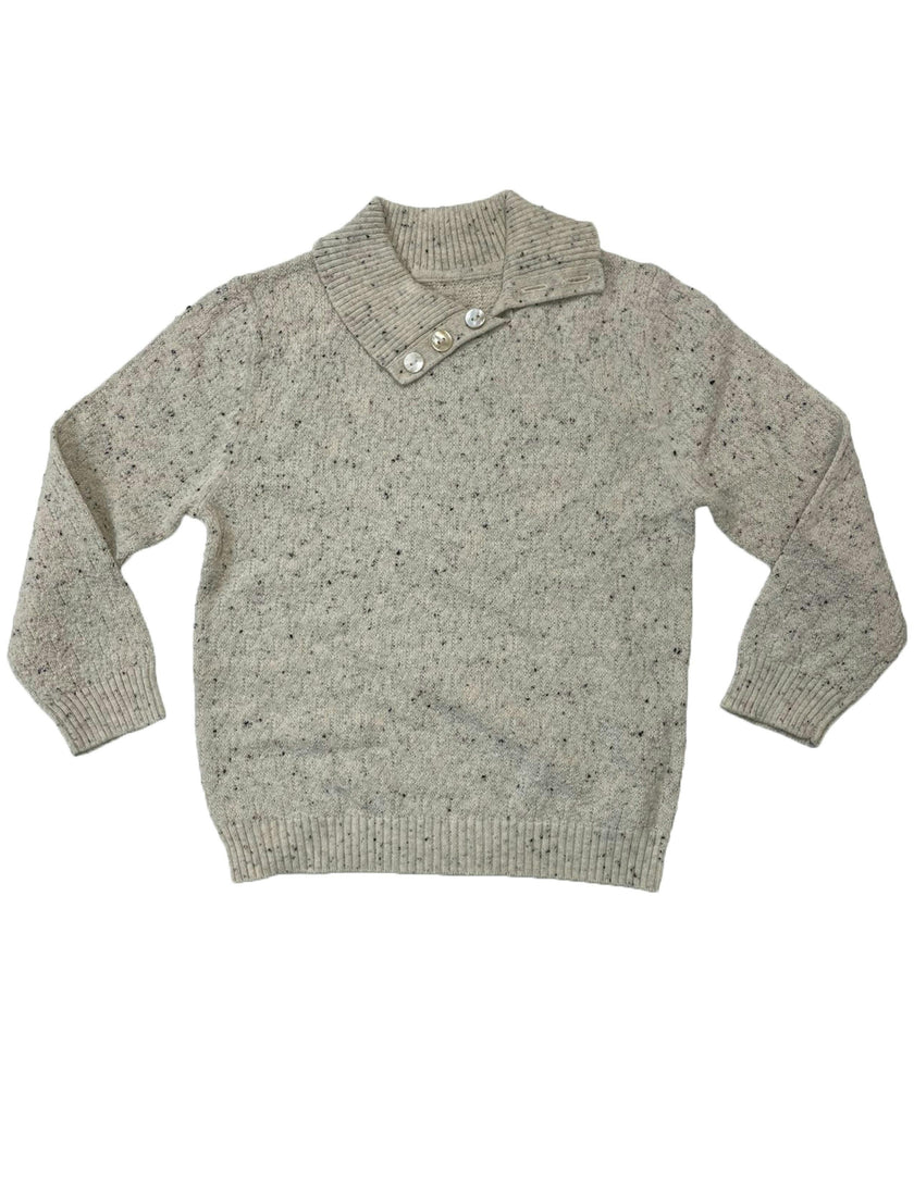 Flecked Diamonds High Neck Buttoned Sweater