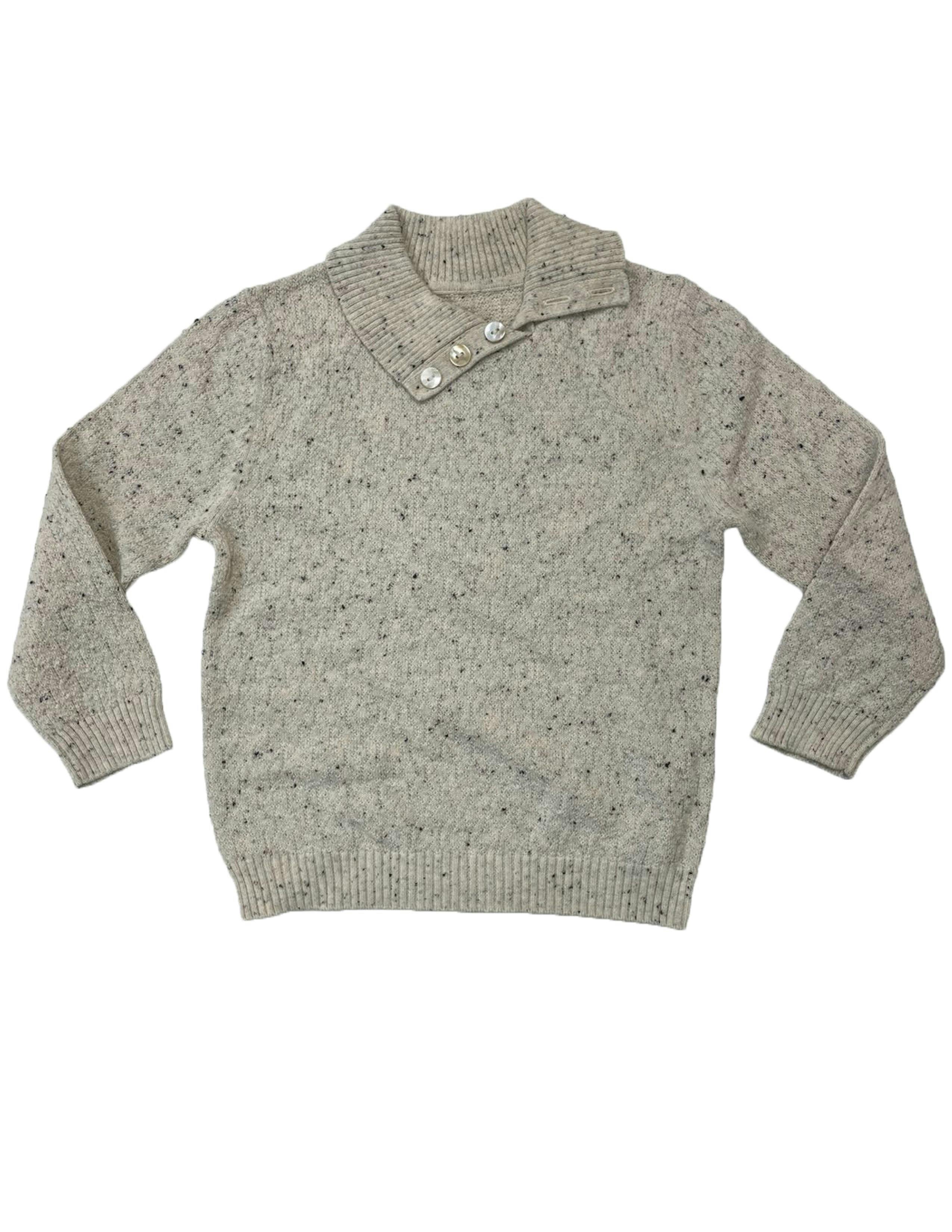 Flecked Diamonds High Neck Buttoned Sweater