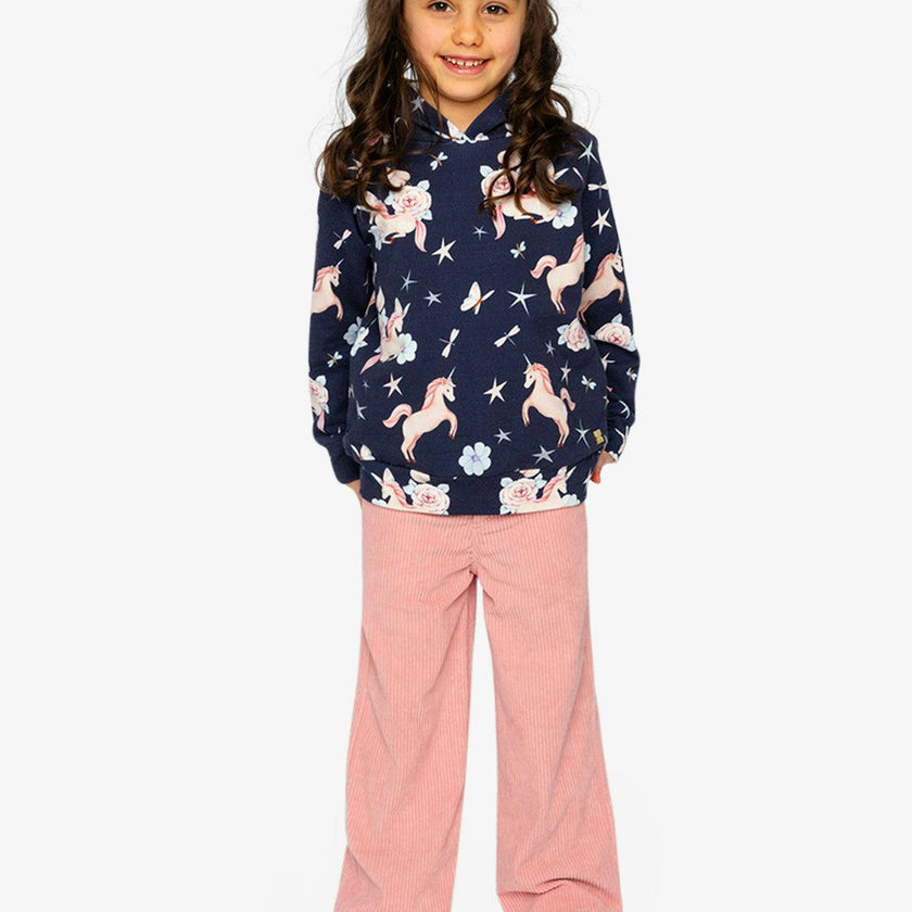 Printed Hoodie Purple Unicorn Print