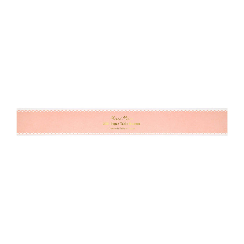 Scalloped Edge Pink Table Runner