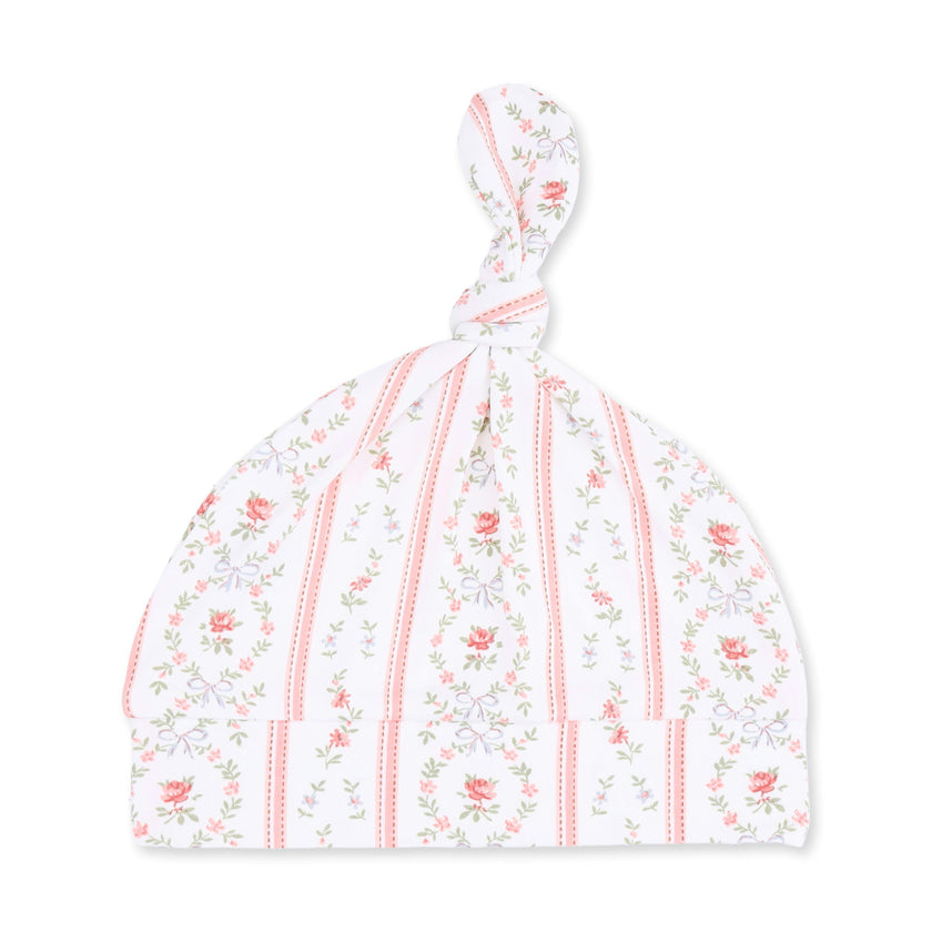 Marnie Rosebud Stripe - Kimono Gown and Knotted Hat