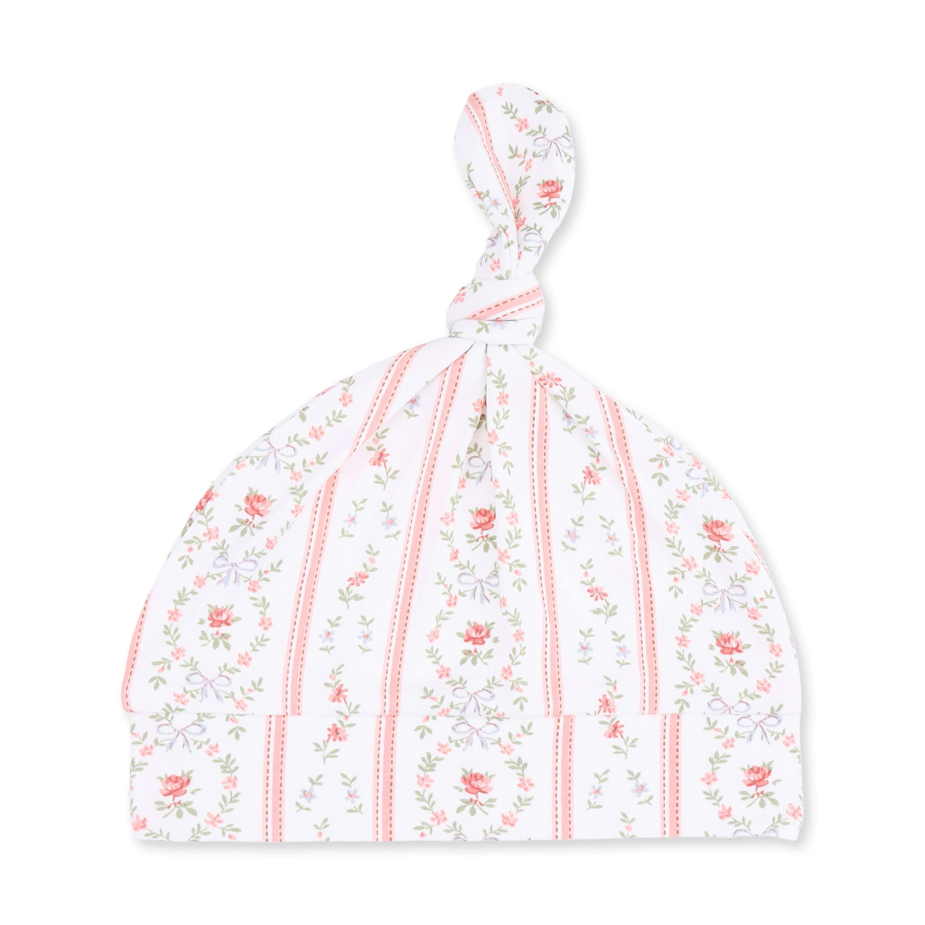 Marnie Rosebud Stripe - Kimono Gown and Knotted Hat