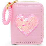 Sequin Heart Spiral Strap Wallet