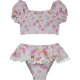 UPF 50+ Gemma Two Piece Smocked Pom-Pom Swimsuit