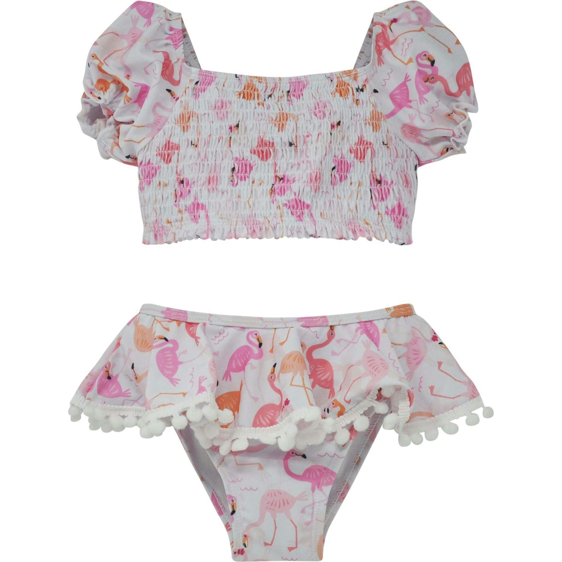 UPF 50+ Gemma Two Piece Smocked Pom-Pom Swimsuit
