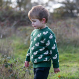 Olive Ducks Snuggly Knitted Jumper, Green