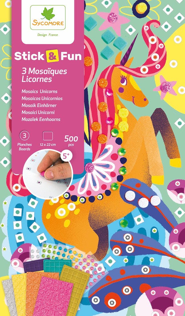 Stick'N Fun - XS Mosaics Unicorns - 5y+