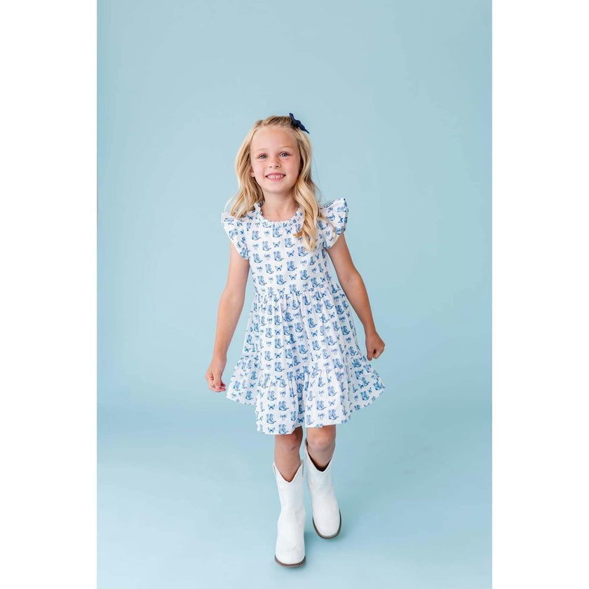 Blue Belle Ruffle Dress