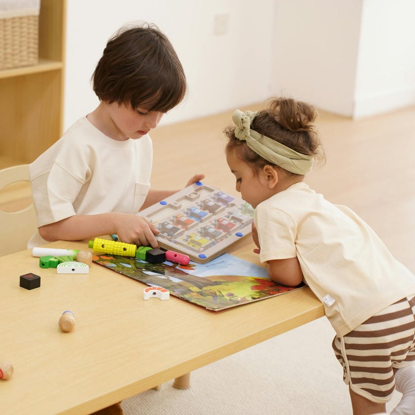 Adrian | Adjustable Wooden Toddler Table and 4 Chair Set