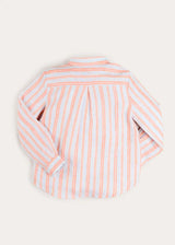 August Stripe Mao Collar Shirt in Orange (18mths- 10yrs)