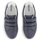 Navy Leather Sneakers