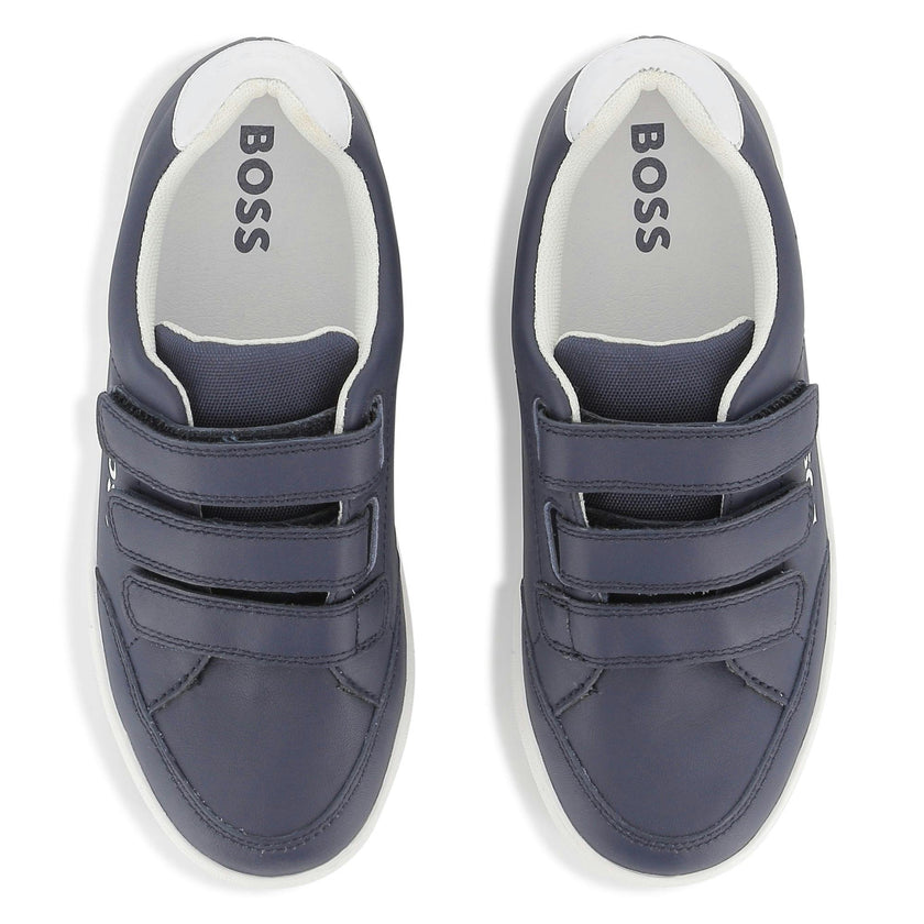 Navy Leather Sneakers