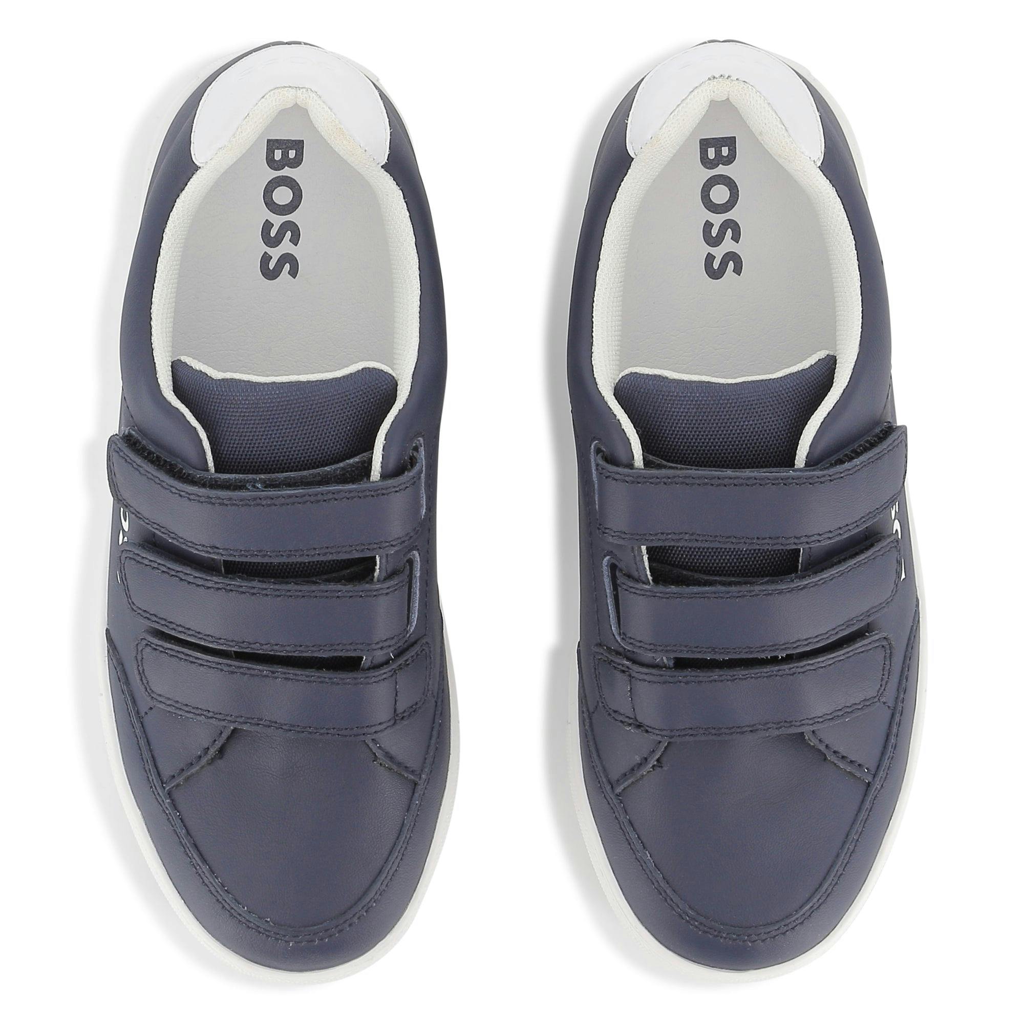 Navy Leather Sneakers