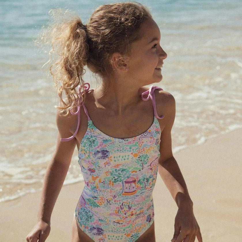 Girls' one-piece swimsuit, pink | BLOOM 1P