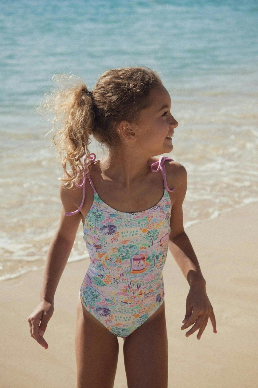 Girls' one-piece swimsuit, pink | BLOOM 1P