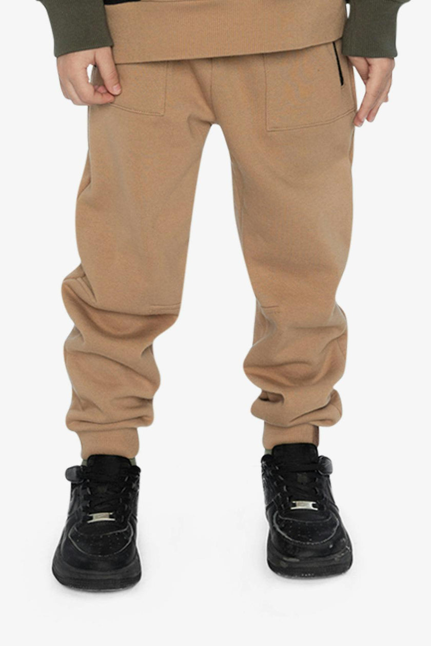 Fleece Sweatpants with Pockets Brown Tannin