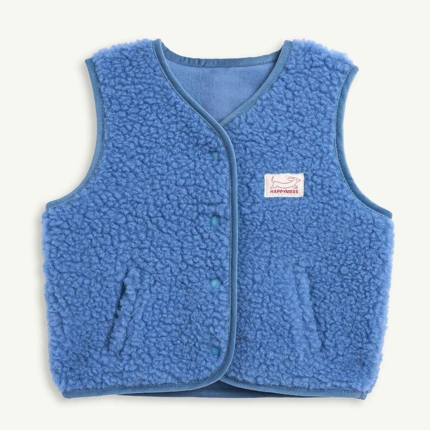 children's merino wool vest - ice blue