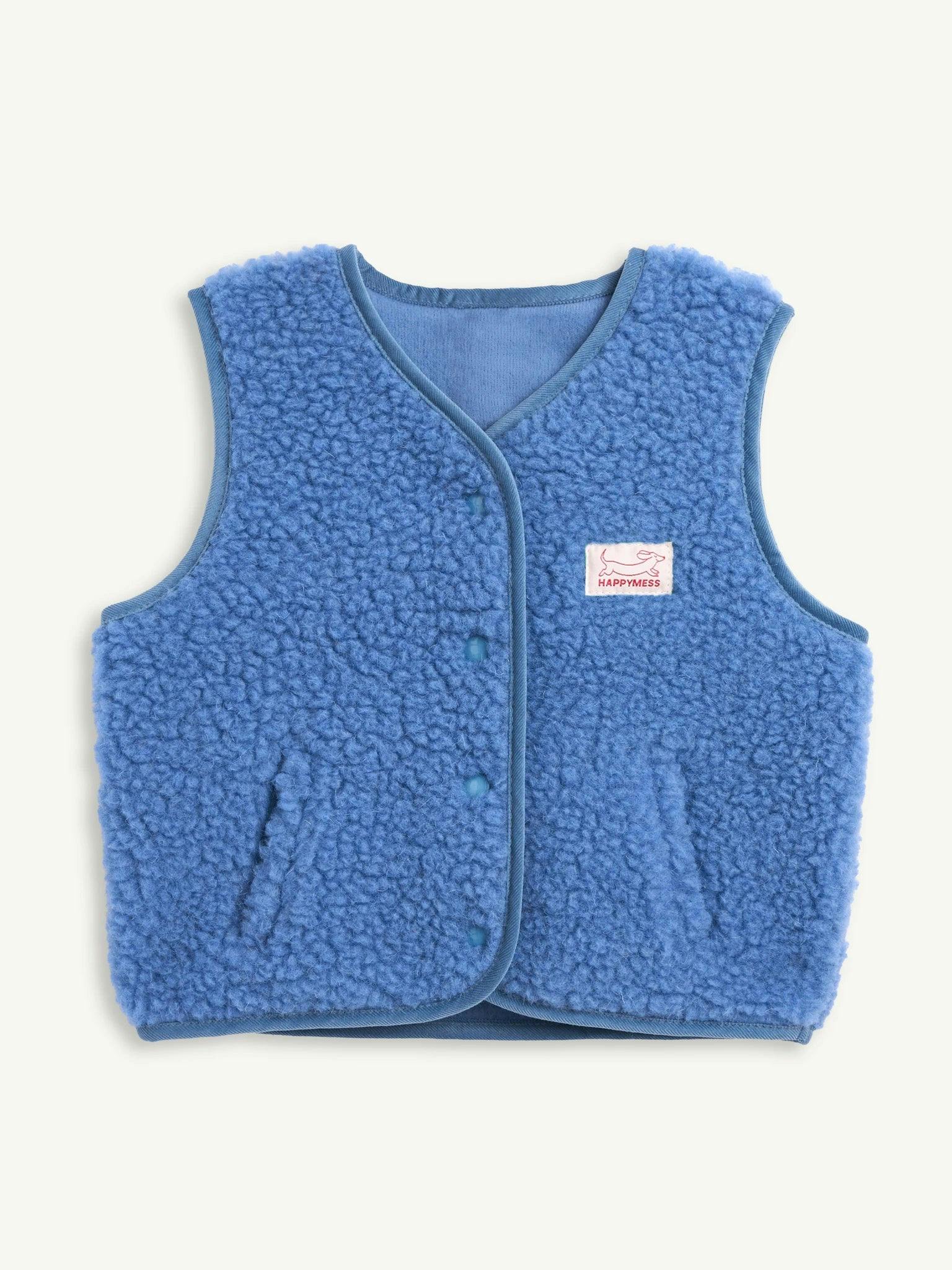 children's merino wool vest - ice blue