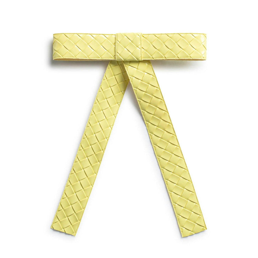 Halo Luxe Poppy Braided Woven Patent Clip - Lemon