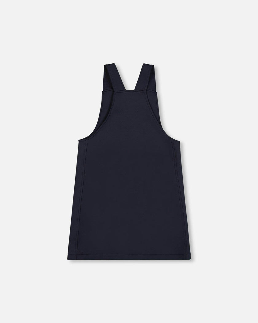 Milano Jumper Dress Navy Blue with Buckle Detail