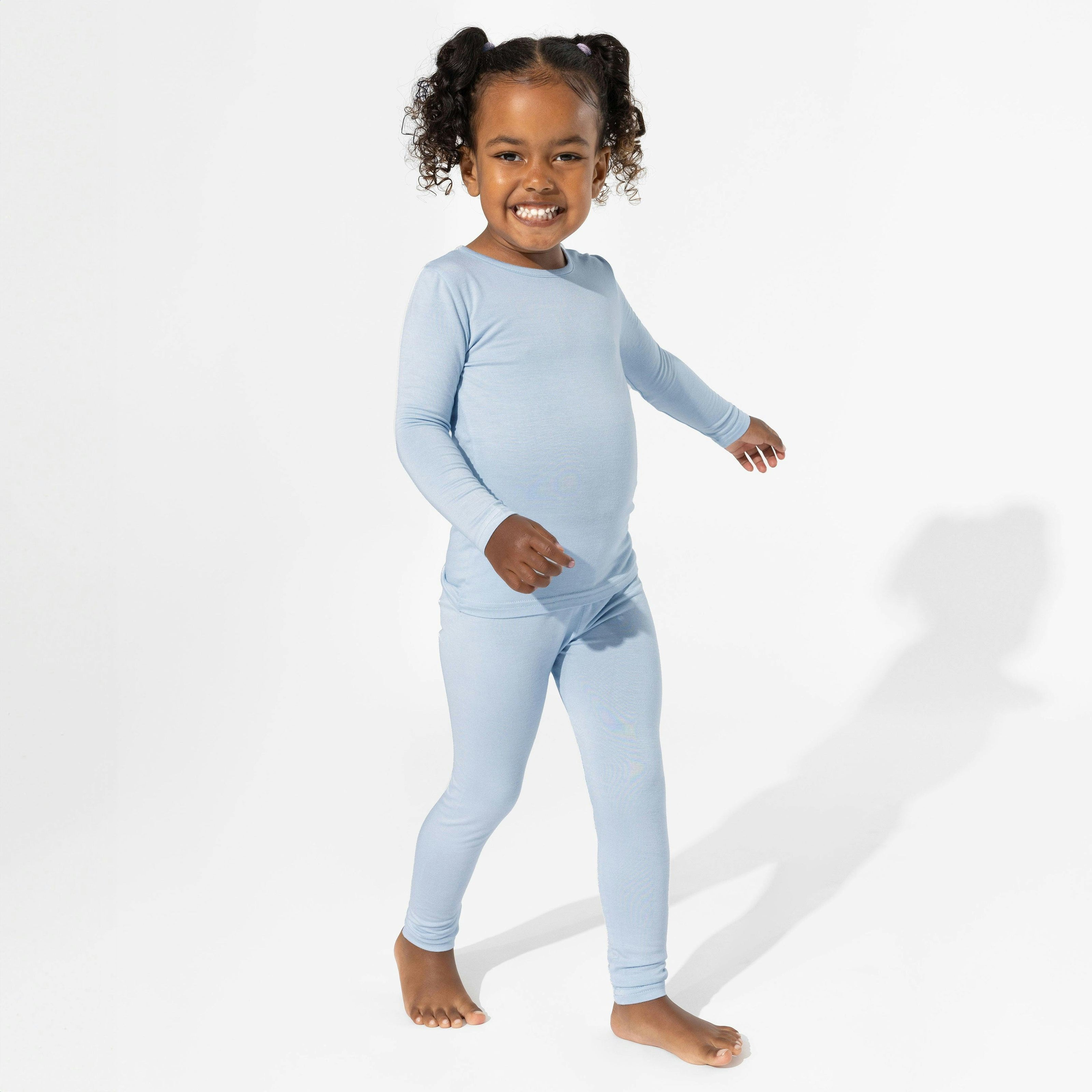 Sky Blue Bamboo Kids Pajamas