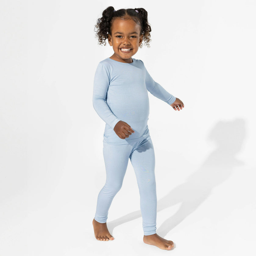 Sky Blue Bamboo Kids Pajamas