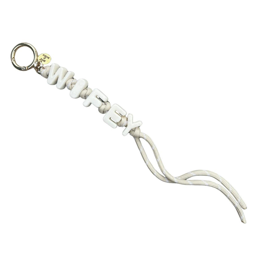 WIFEY Keychain Bag Charm, Ivory