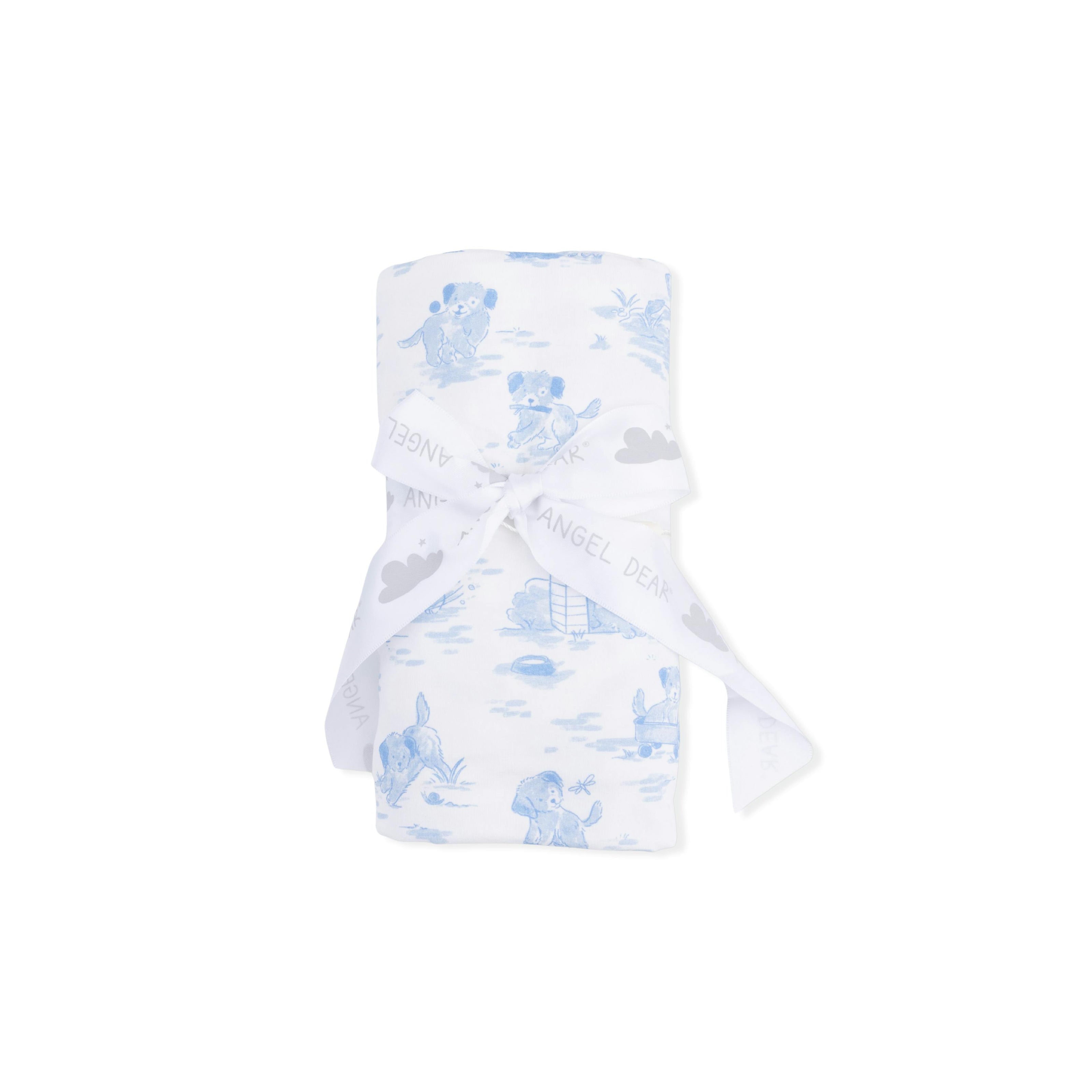 Puppy Toile Blue - Swaddle Blanket