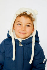 Baby Winter Sherpa Hat With Ear Flaps And Ears Off-White