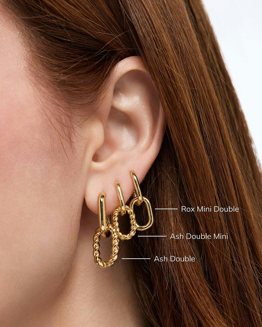 Double Hoop Earrings - Ash Double