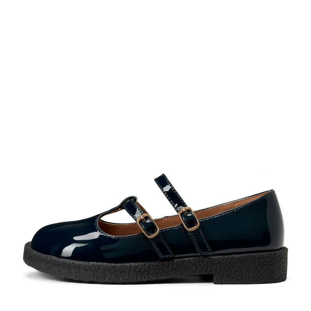 Jayden Glossy Slim Strap Buckle Mary Jane Shoes