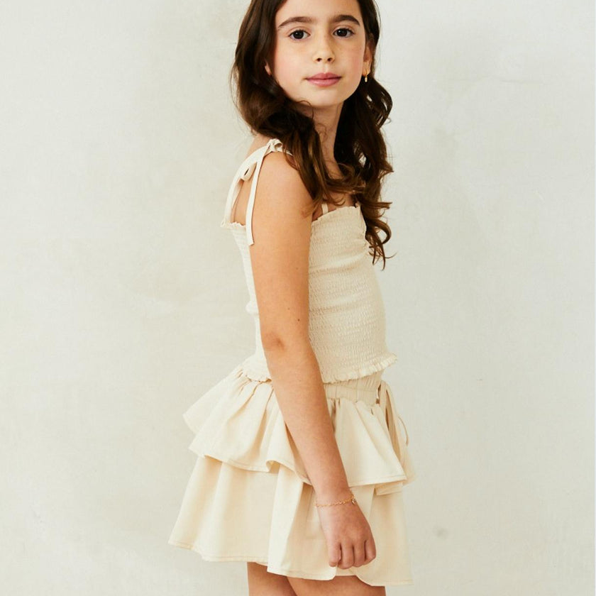 Willow Satin Champagne Skort