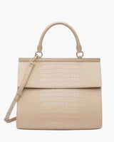 Large, Insulated, Chic Lunchbox, Cream Croc