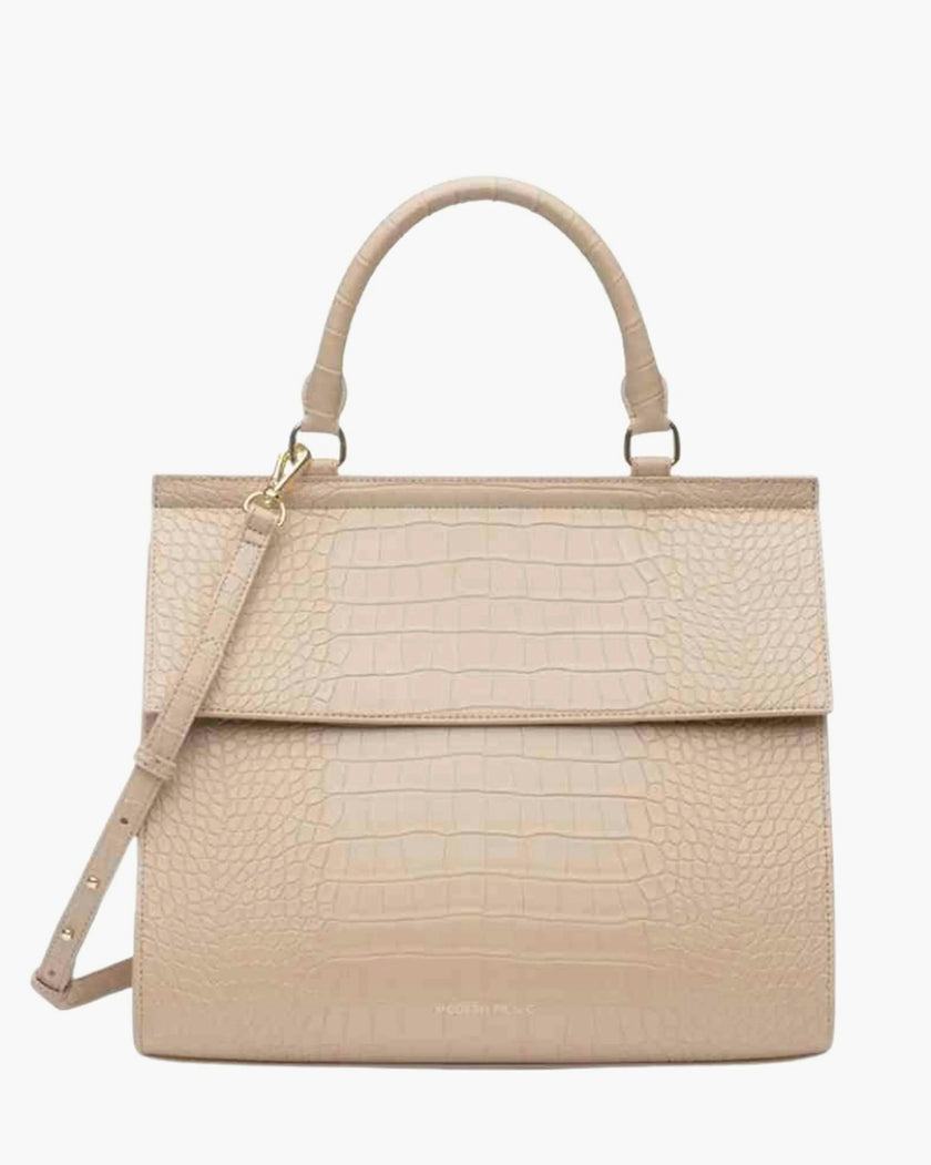 Large, Insulated, Chic Lunchbox, Cream Croc