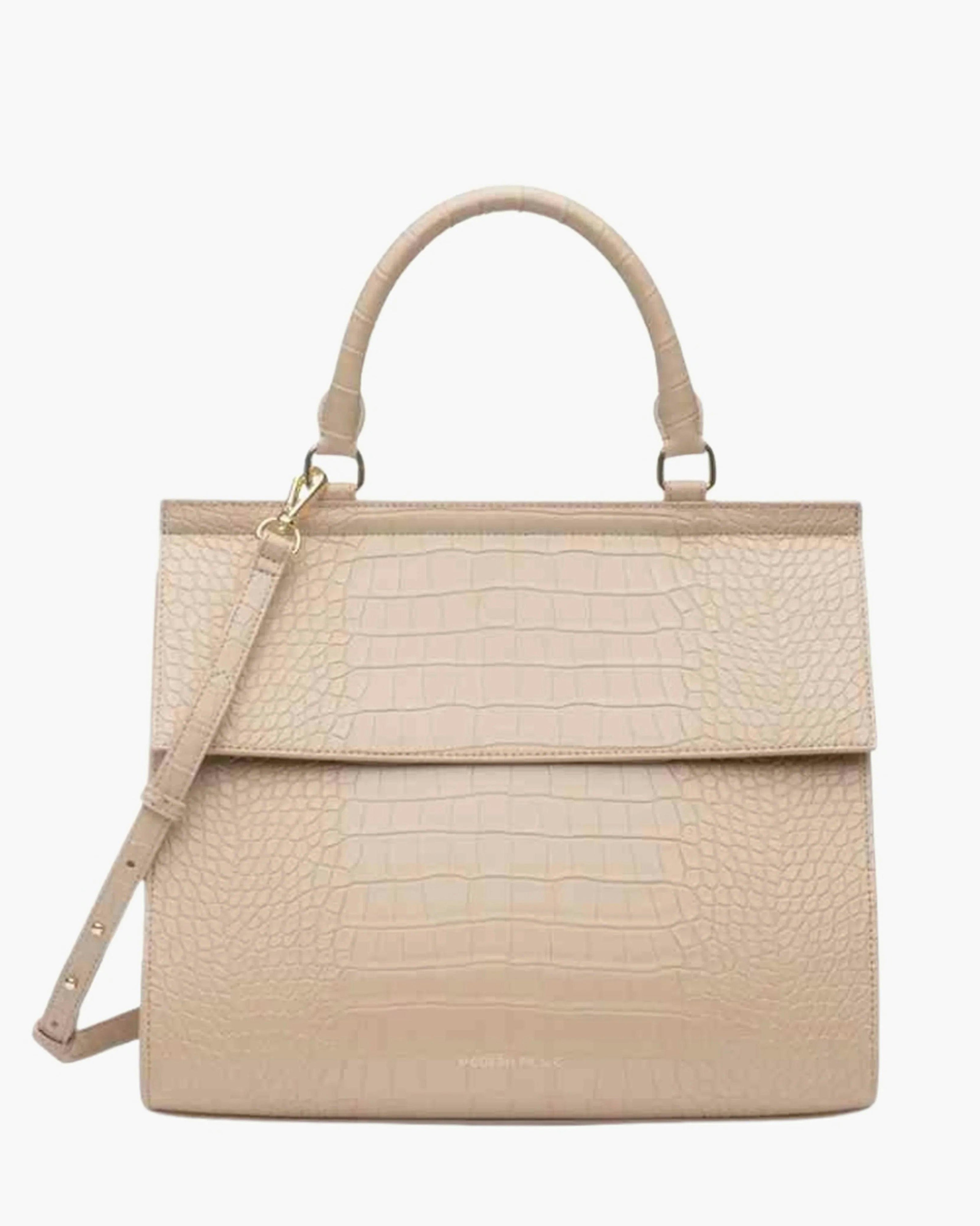 Large, Insulated, Chic Lunchbox, Cream Croc