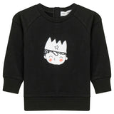 Crown Print Ribbed Button Front Sweatshirt