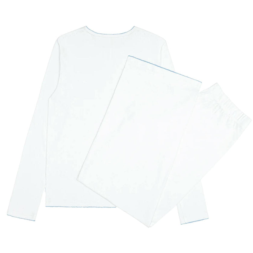 women's white pointelle pajamas set