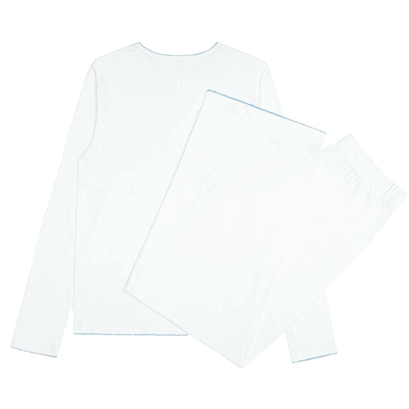 women's white pointelle pajamas set
