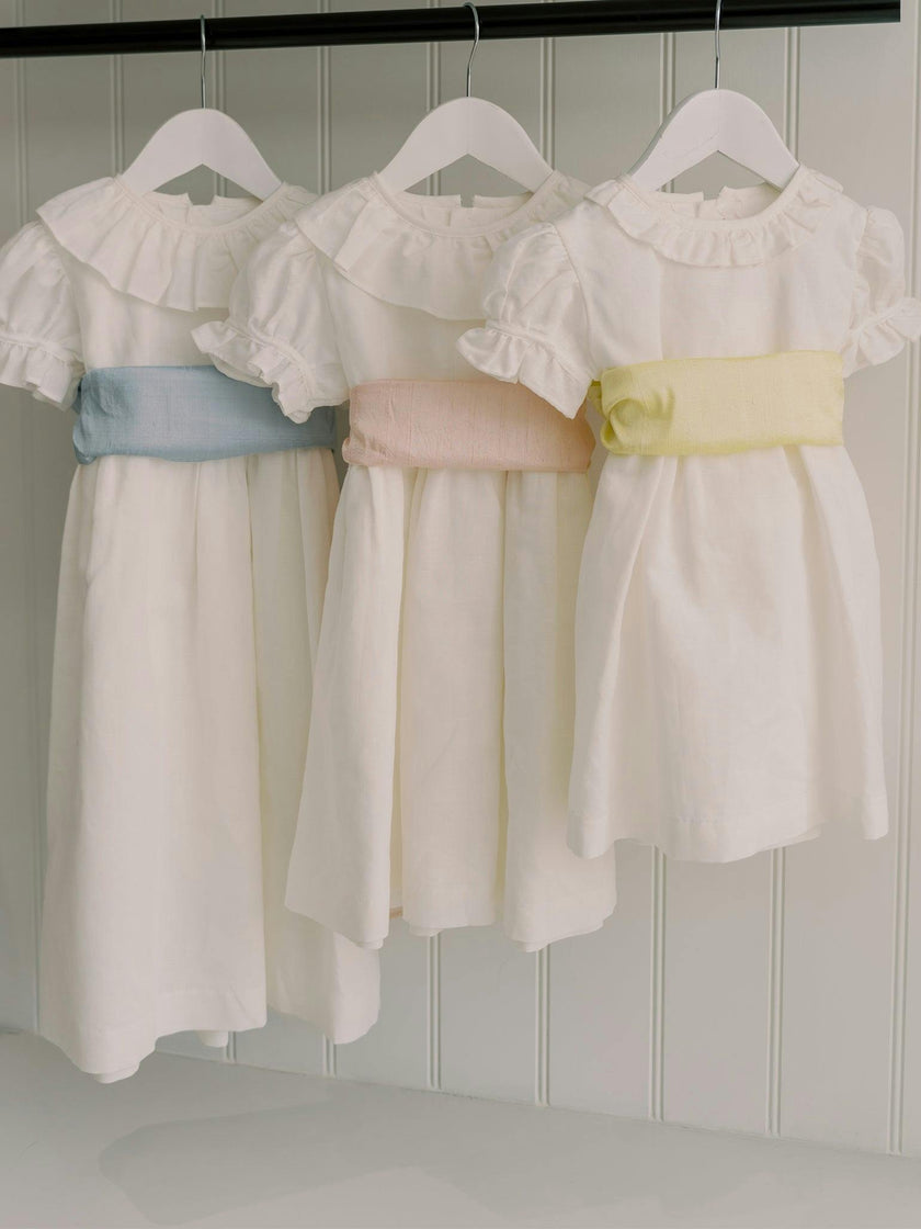 Vega Ceremony Baby Girl Set with Silk Sash