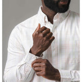 Organic Long Sleeve Stretch Poplin Button Down Shirt, White
