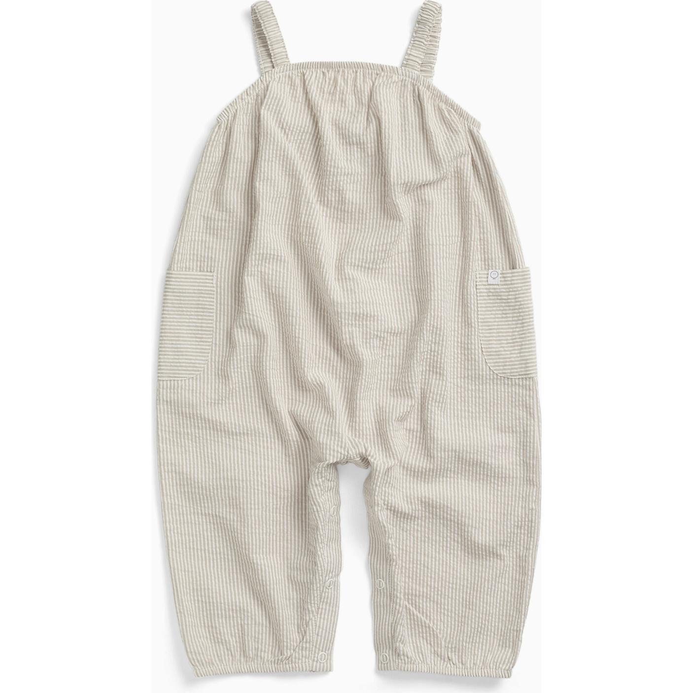 Striped Cotton Overalls
