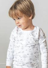 Gray Raccoon Pima Long Pajama Set