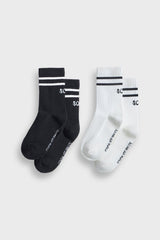 Two-Pack Of Striped Crew Socks