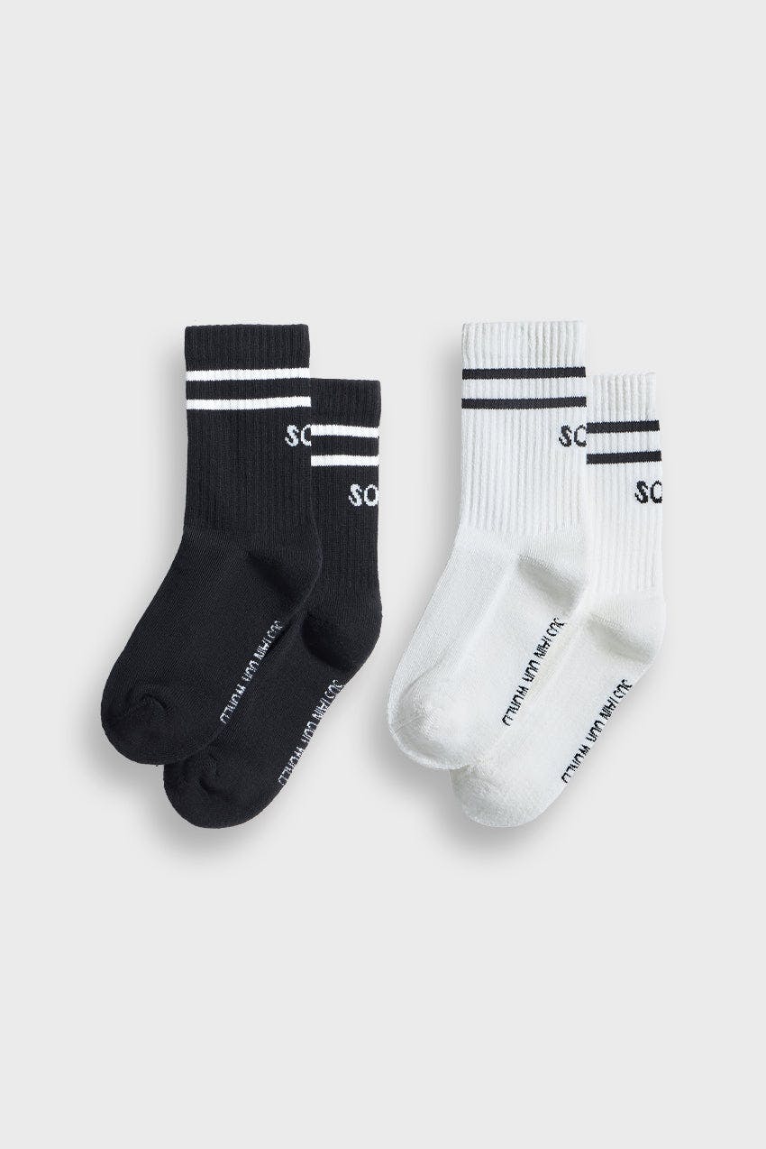 Two-Pack Of Striped Crew Socks