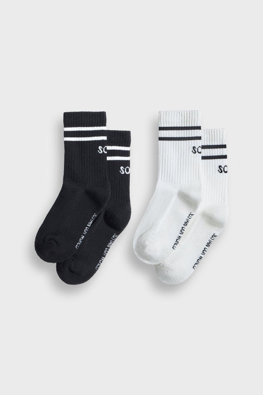 Two-Pack Of Striped Crew Socks