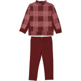 Baby Unisex Corduroy Plaid Neck Shirt & Solid Pant Set
