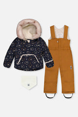Baby Two Piece Snowsuit Blue Printed Teddy Bears