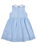 Linen-Look Dress With Embroidered Collar