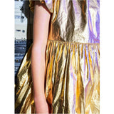 Metallic Balloon Skirted Dress